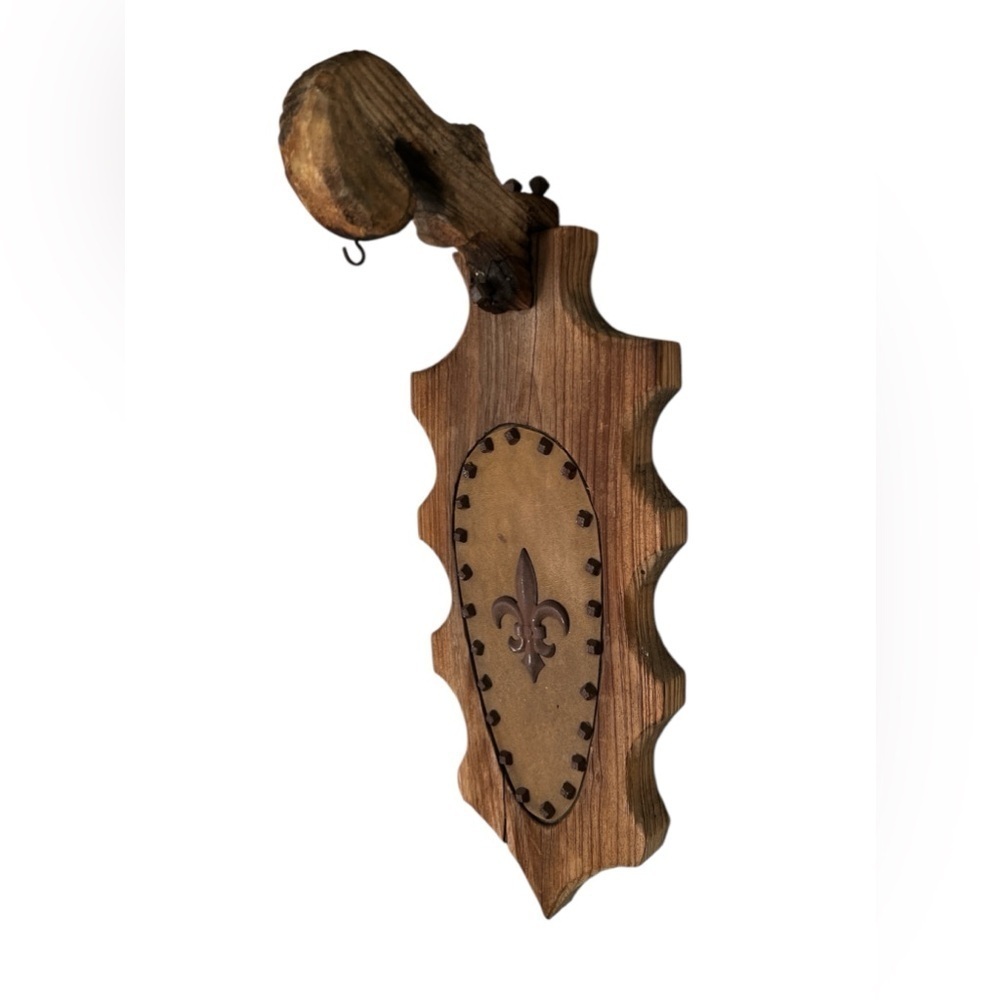 Primitive antique wood wall hanging made in Spain